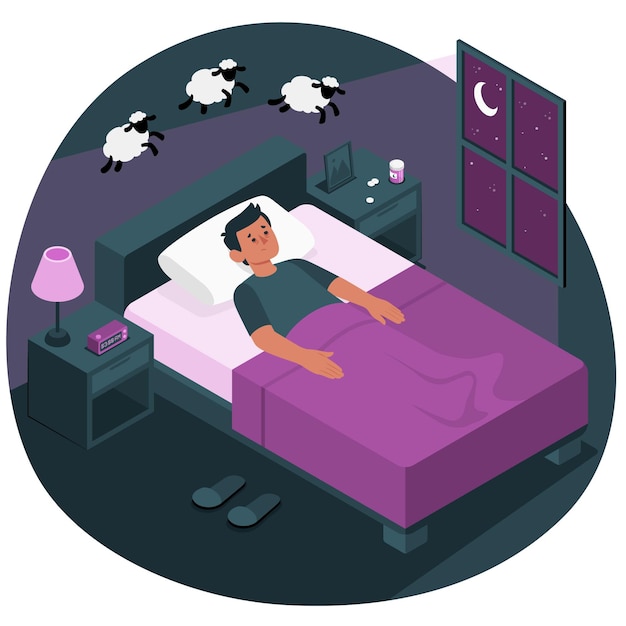 Free vector insomnia concept illustration