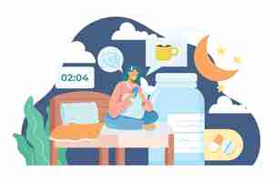 Free vector insomnia concept illustration