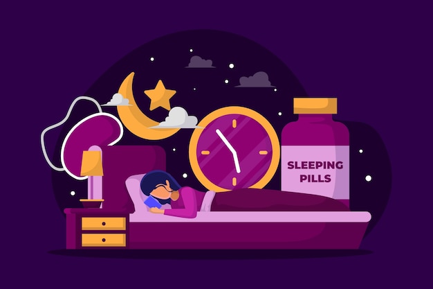 Free vector insomnia concept illustration