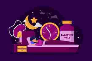 Free vector insomnia concept illustration