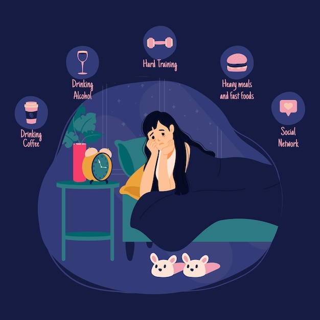 Free vector insomnia concept illustration