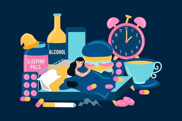 Free vector insomnia concept illustration