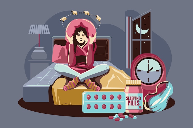 Free Vector insomnia concept illustration