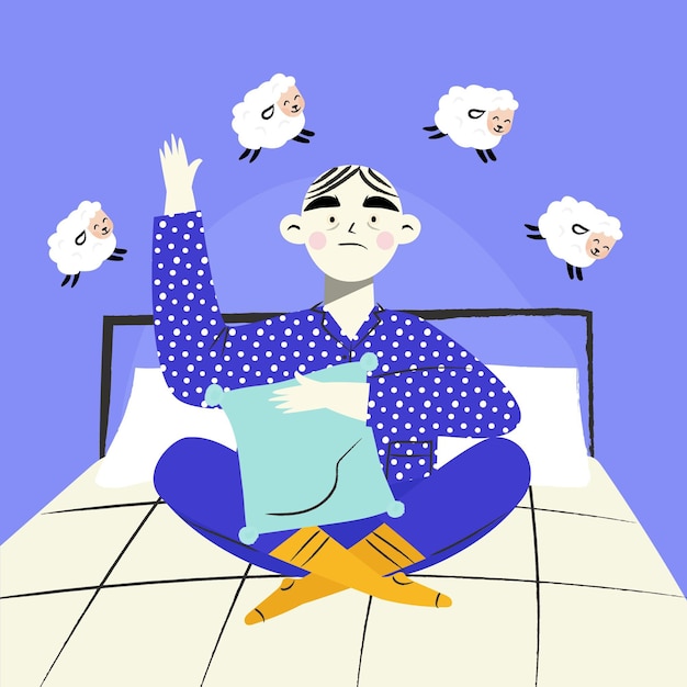 無料ベクター 不眠症イラストコンセプト