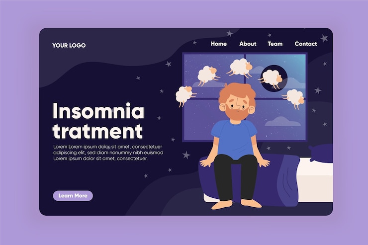 Free Vector insomnia landing page concept