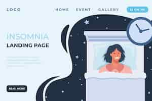 Free vector insomnia landing page