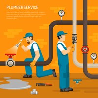 Free vector inspection of pipeline illustration