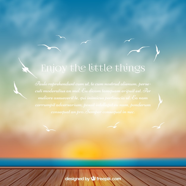 Free vector inspirational sunset landscape