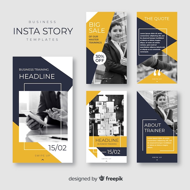 Free vector instagram business post collection