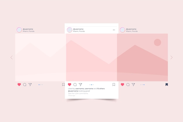 Free vector instagram carousel interface