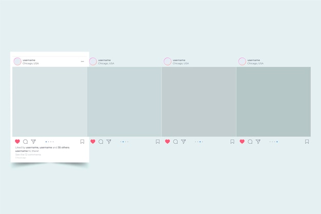 Free vector instagram carousel interface