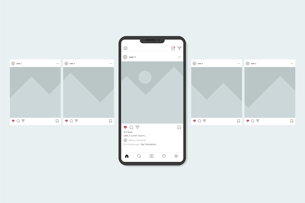 Free vector instagram carousel interface
