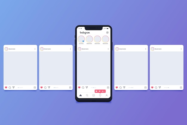 Free vector instagram carousel interface