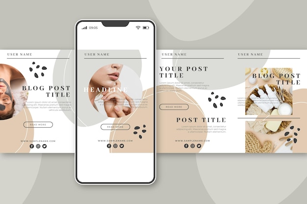 Free vector instagram carousel template