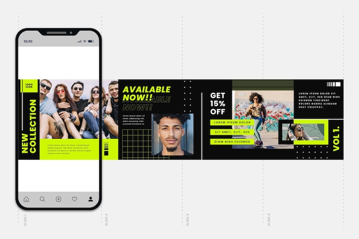 Free Vector instagram carousel templates new collection