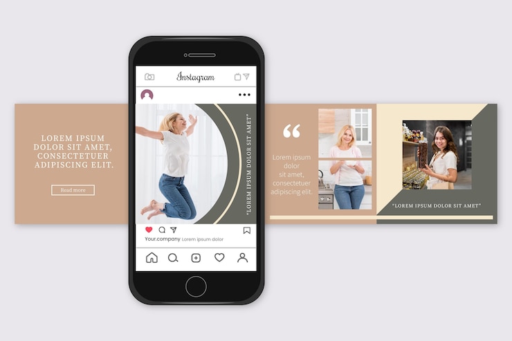 Free Vector instagram carousel templates
