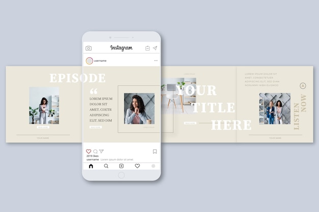 Free vector instagram carousel templates