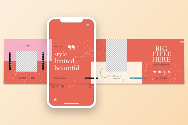 無料ベクター instagramカルーセルテンプレート