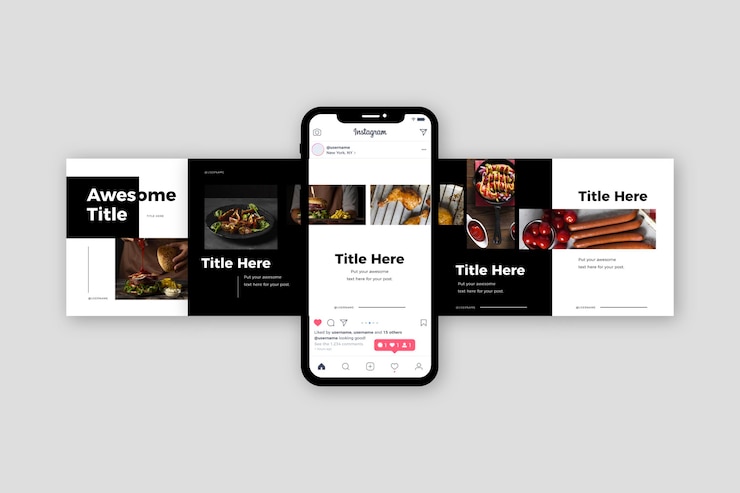 Free Vector instagram carousel templates