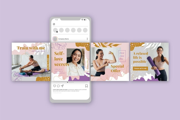 Free vector instagram carousel templates