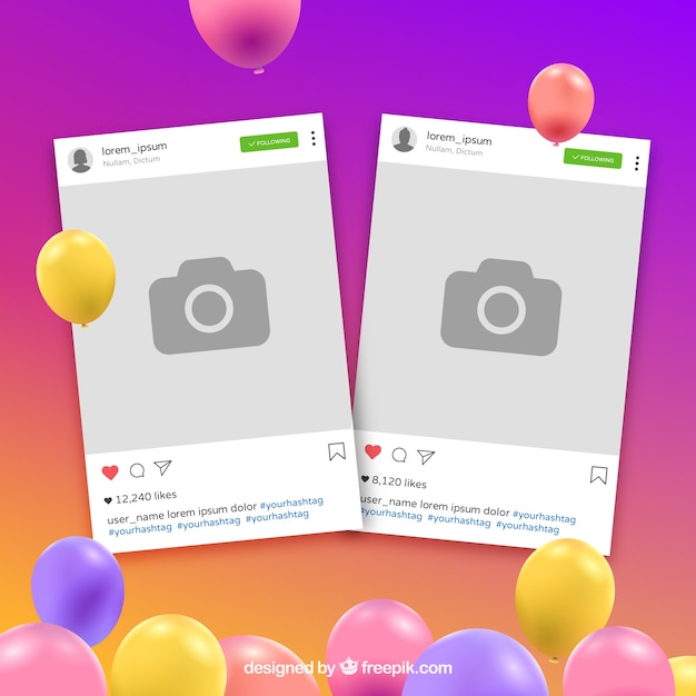 Free vector instagram colorful frame