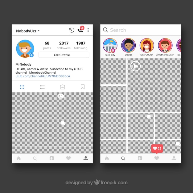 Instagram frame with profile
