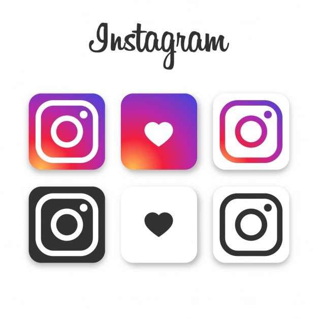 Бесплатное векторное изображение Коллекция иконок instagram