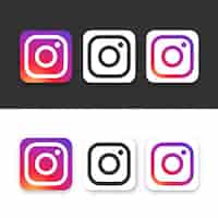 Бесплатное векторное изображение instagram пакет значок