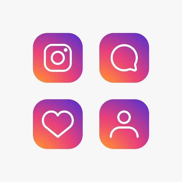 Set di icone di instagram