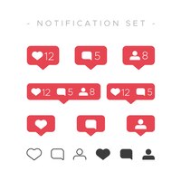 Vettore gratuito instagram come set di notifiche