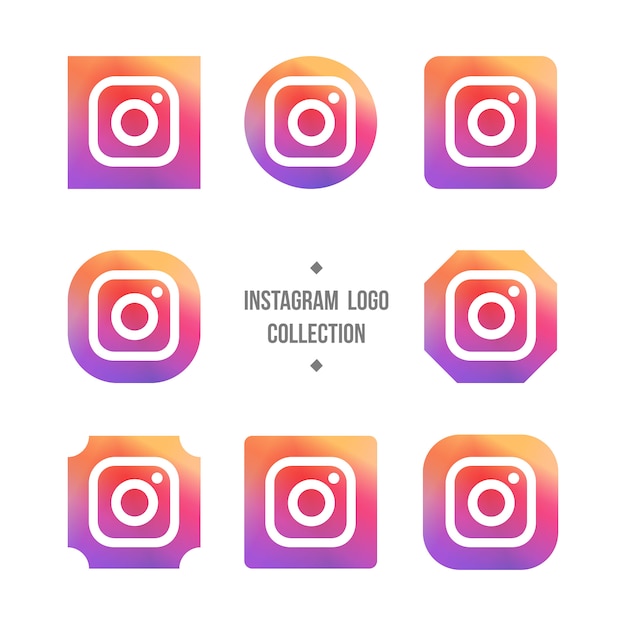 Бесплатное векторное изображение Логотип коллекции instagram