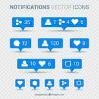 Free vector instagram notification collection