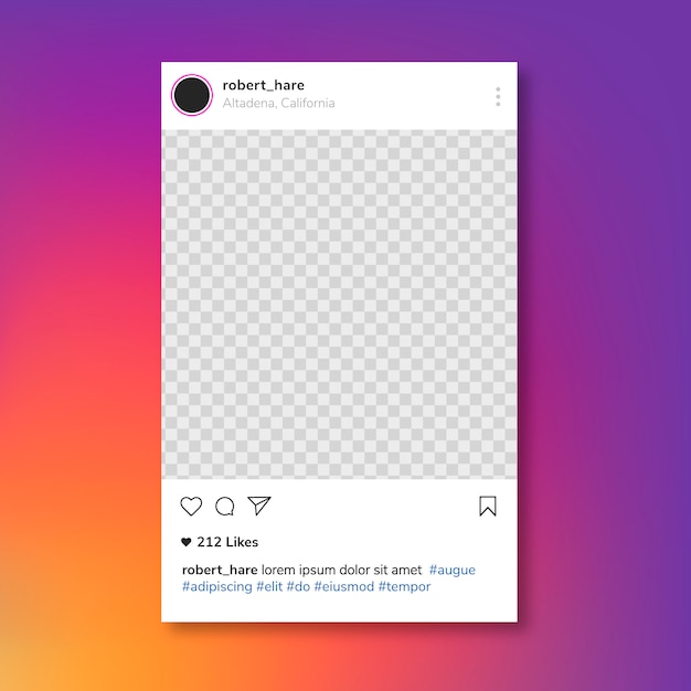 Vettore gratuito post frame di instagram