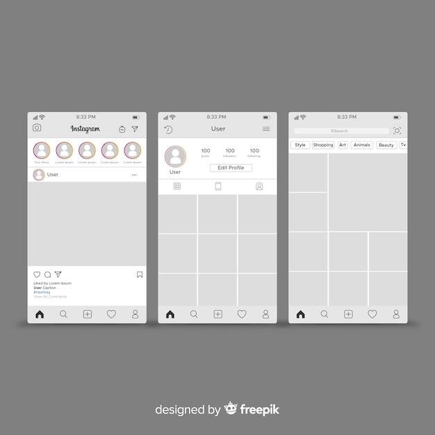 Instagram post and profile template