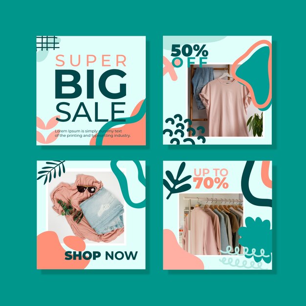 Free vector instagram post sale template design