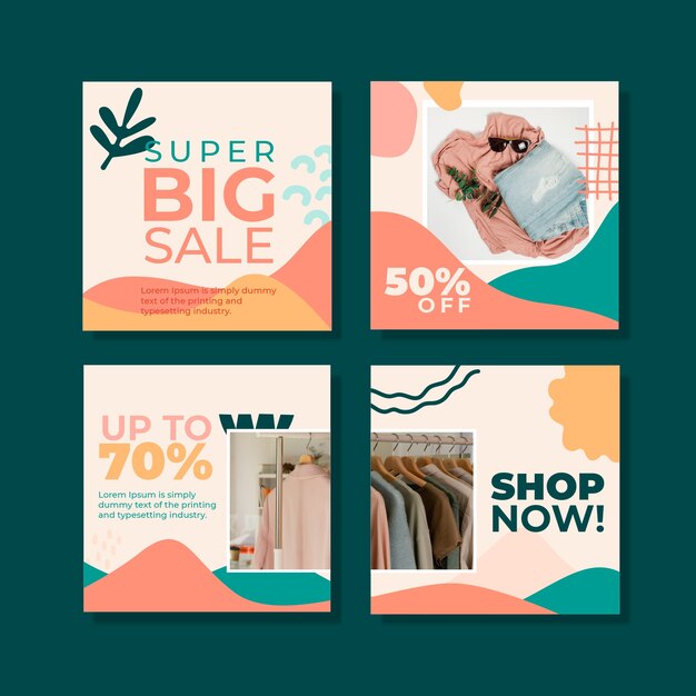 Free vector instagram post sale template design