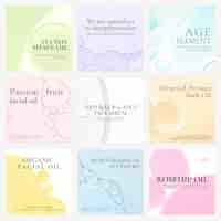 Free vector instagram post template oil bubble background vector set