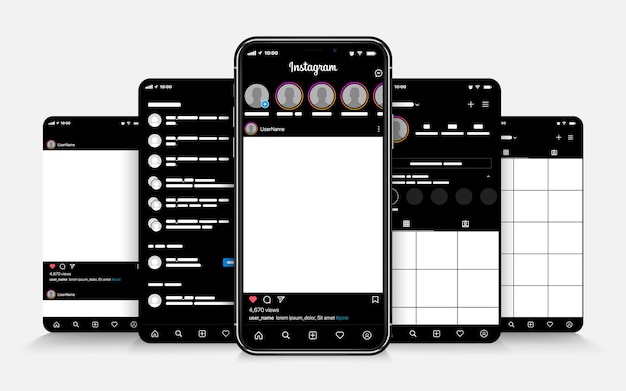 Download Free Vector | Instagram app template