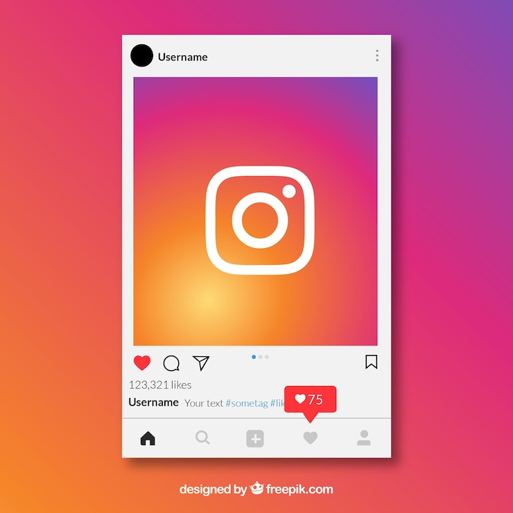 無料Vector 通知付きinstagram投稿テンプレート