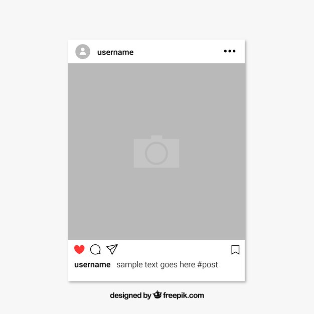 Instagram post template with notifications