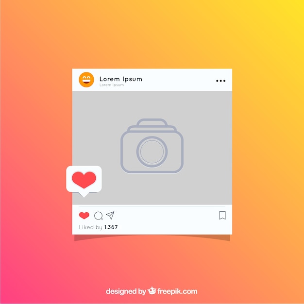 Исходный шаблон Instagram с уведомлениями