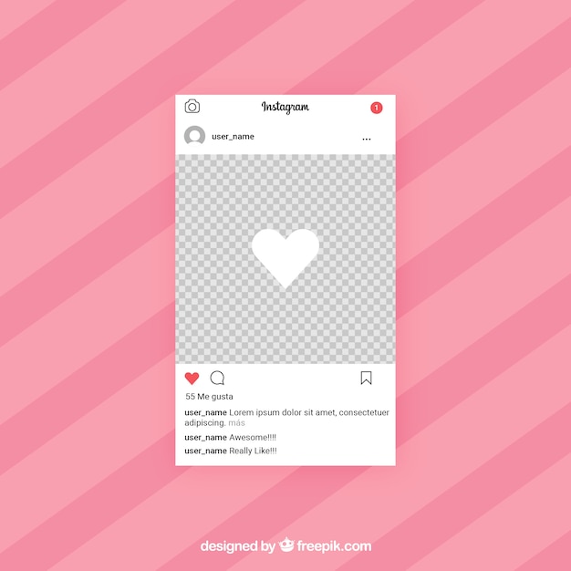 Free vector instagram post template with notifications