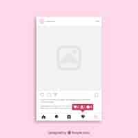 無料ベクター 通知付きinstagram投稿テンプレート