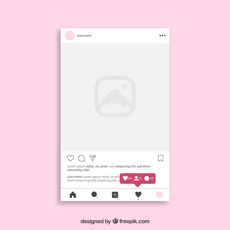 無料Vector 通知付きinstagram投稿テンプレート
