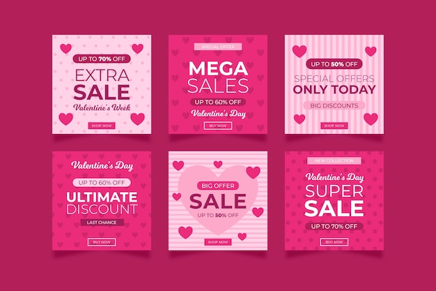 Instagram post valentine's day sale set