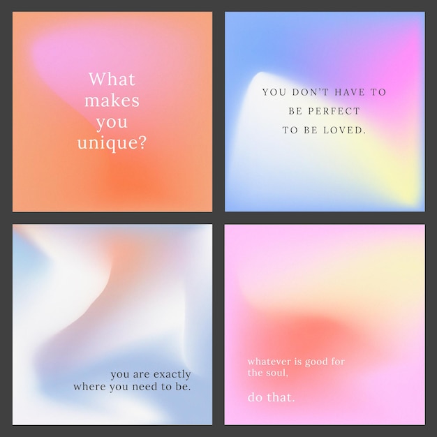 Free Vector instagram post vector set colorful background