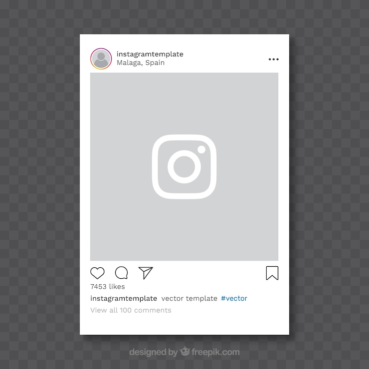 無料Vector 透明な背景を持つinstagramの投稿