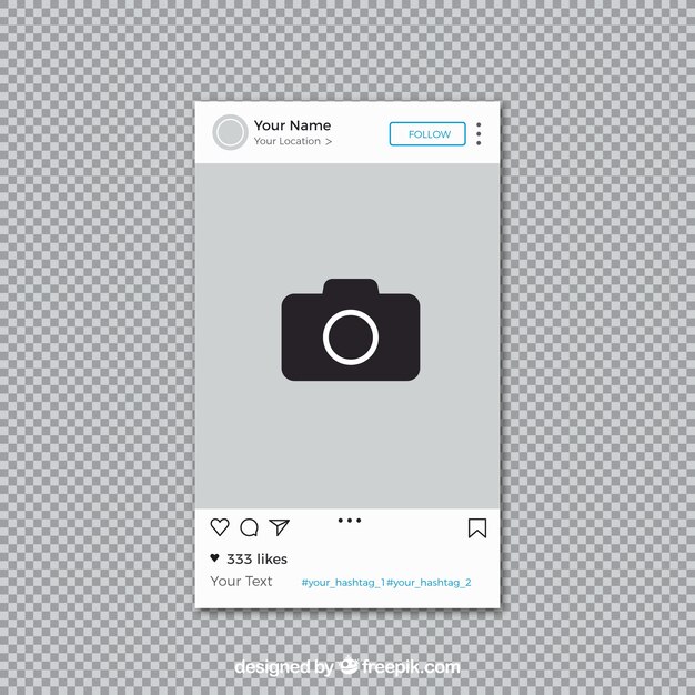 透明な背景のインスタグラムポスト