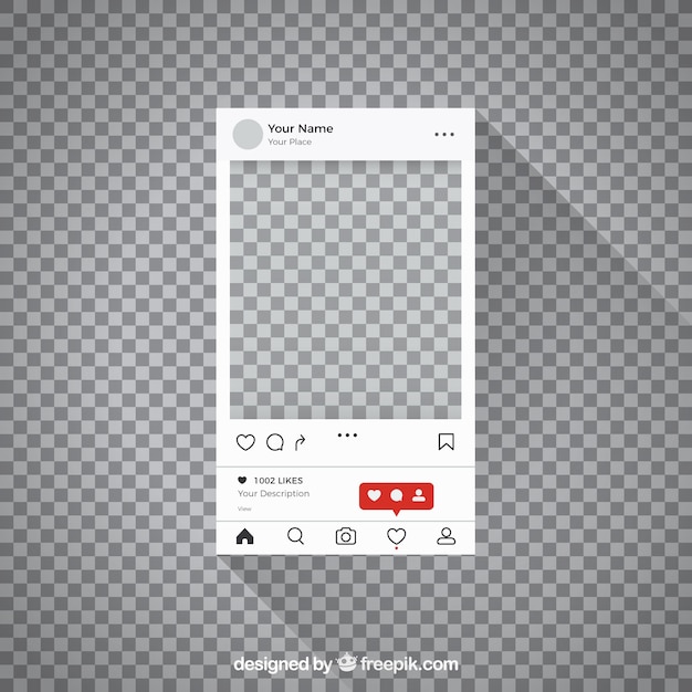 Free vector instagram post with transparent background