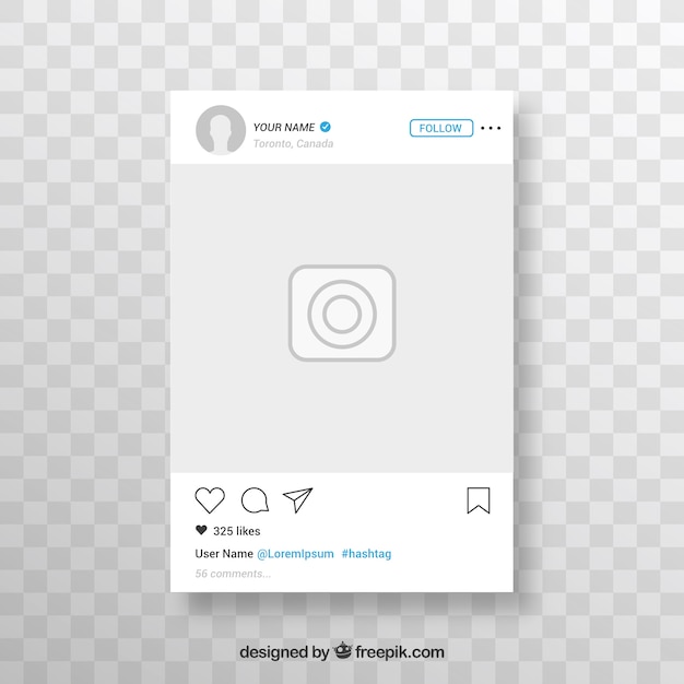 Instagram post with transparent background